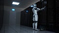 Humanoid Robot Server Room Maintenance