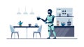 Humanoid Robot Serving Coffee in Modern Home, AI Assistant, vector design Generative AI Royalty Free Stock Photo