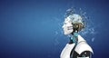 Humanoid Robot Splintered Head Brain Royalty Free Stock Photo
