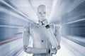 Humanoid robot thinking Royalty Free Stock Photo