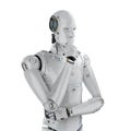 Humanoid robot thinking Royalty Free Stock Photo