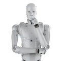 Humanoid robot thinking Royalty Free Stock Photo