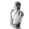 Humanoid robot thinking Royalty Free Stock Photo