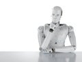 Humanoid robot thinking Royalty Free Stock Photo