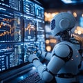 Robot Analyst Royalty Free Stock Photo