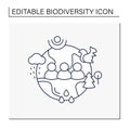 Humans and ecosystem line icon
