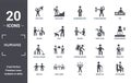 humans icon set. include creative elements as first prize, cpr, wheel chair, carrying on back, public work, vacuum cleaning filled