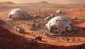 Humans and Robots Constructing a New Settlement on Mars with Advanced Machinery and Habitat Modules, Generative AI 4