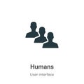 Humans vector icon on white background. Flat vector humans icon symbol sign from modern user interface collection for mobile Royalty Free Stock Photo