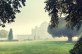 Humayun`s tomb in the morning fog, New Delhi, India Royalty Free Stock Photo