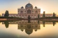 Humayun\'s tomb of Mughal Emperor Humayun designed by Persian architect Mirak Mirza Ghiyas in New Delhi, India. Tomb was Royalty Free Stock Photo