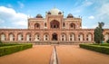 Humayun Tomb built in the year 1572 is a medieval red sandstone and white marble architecture at Delhi India Royalty Free Stock Photo