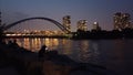 The Humber Bay Arch Bridge at night Royalty Free Stock Photo