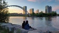 The Humber Bay Arch Bridge sunset view Royalty Free Stock Photo