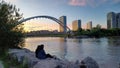 The Humber Bay Arch Bridge sunset view Royalty Free Stock Photo