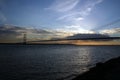 Humber Bridge from the north bank of the river.