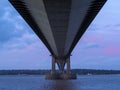 The Humber Bridge seen from below, North Lincolnshire, Englad Royalty Free Stock Photo