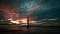 The Humber Bridge at Sunset Royalty Free Stock Photo