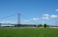 Humber Bridge, Water`s Edge nature reserve, Barton Upon Humber. UK. Royalty Free Stock Photo