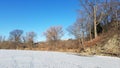 Humber river with ice in sunny day