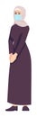 Humble girl wearing hijab semi flat RGB color vector illustration