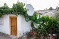 Humble rural houses with satellite dishes