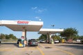 Costco gas station with customers refueling