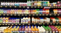 Juice aisle in Walmart Humble, Texas. Royalty Free Stock Photo