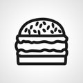 humburger line icon. burger linear outline icon Royalty Free Stock Photo