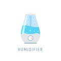 Humidifier air diffuser icon. Purifier microclimate ultrasonic home flat icon, healthy humidity