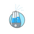 Humidifier air outline icon vector illustration. Logo of climatic equipment for health