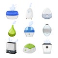 humidifier air set cartoon vector illustration Royalty Free Stock Photo