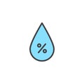 Humidity drop filled outline icon