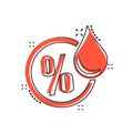 Humidity icon in comic style. Climate vector cartoon illustration on white isolated background. Temperature forecast business