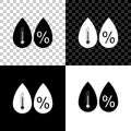 Humidity icon isolated on black, white and transparent background. Weather and meteorology, thermometer symbol. Vector