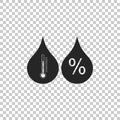 Humidity icon isolated on transparent background. Weather and meteorology, thermometer symbol