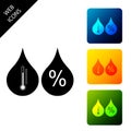 Humidity icon isolated. Weather and meteorology, thermometer symbol. Set icons colorful square buttons Royalty Free Stock Photo