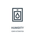 humidity icon vector from home automation collection. Thin line humidity outline icon vector illustration. Linear symbol Royalty Free Stock Photo