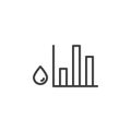 Humidity level graph line icon