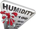 Humidity Level Rate Rising 100 Percent Thermometer Royalty Free Stock Photo