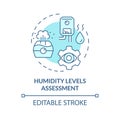 Humidity levels assessment soft blue concept icon