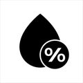 humidity line icon blue water droplet symbol with