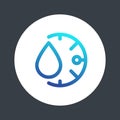 Humidity line icon over white