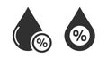 Humidity moisture percent icon pictogram graphic vector, simple wet rate range content glyph black symbol, aqua concentration Royalty Free Stock Photo