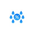 Humidity water icon. Vector temperature dry air humidity icon symbol