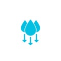 Humidity water icon. Vector temperature dry air humidity icon symbol