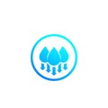 Humidity, water level down, vector icon