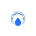 humidity, water level meter icon on white