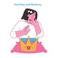Humility and Modesty concept. Vector