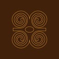 Humility with strength or symbol of wisdowm adinkra symbol. Tribal symbol in Africa. Vector illustration.